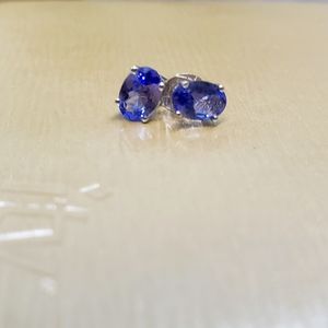 Oval Tanzanite stud earrings